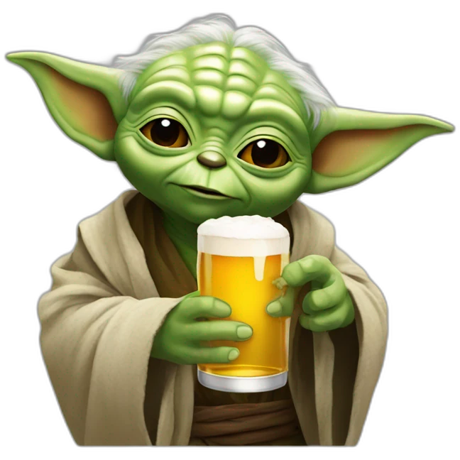 Yoda drink beer emoji