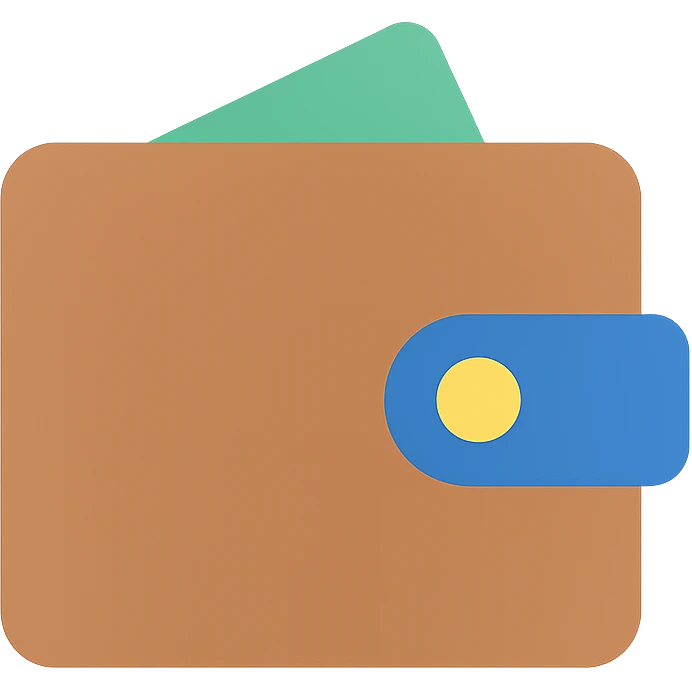 wallet icon, color accent, professional look emoji