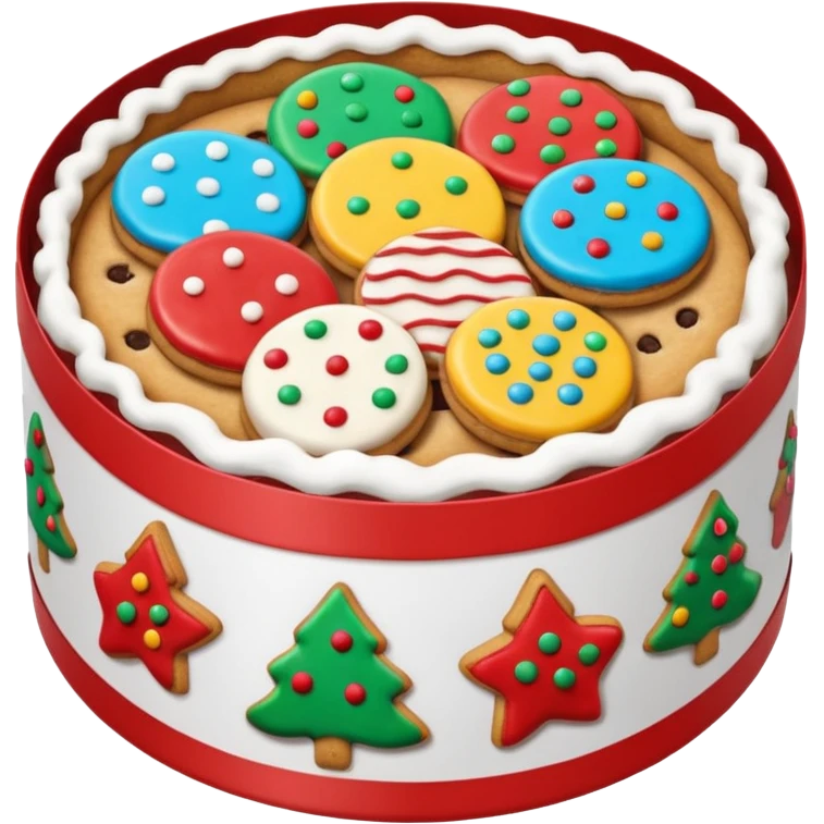christmas biscuit and cookie box round emoji