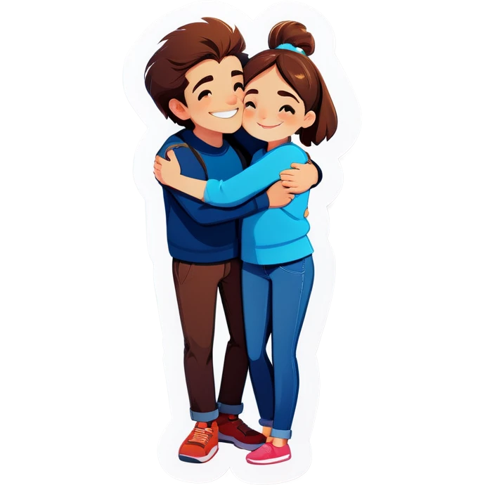 Couple hugging emoji