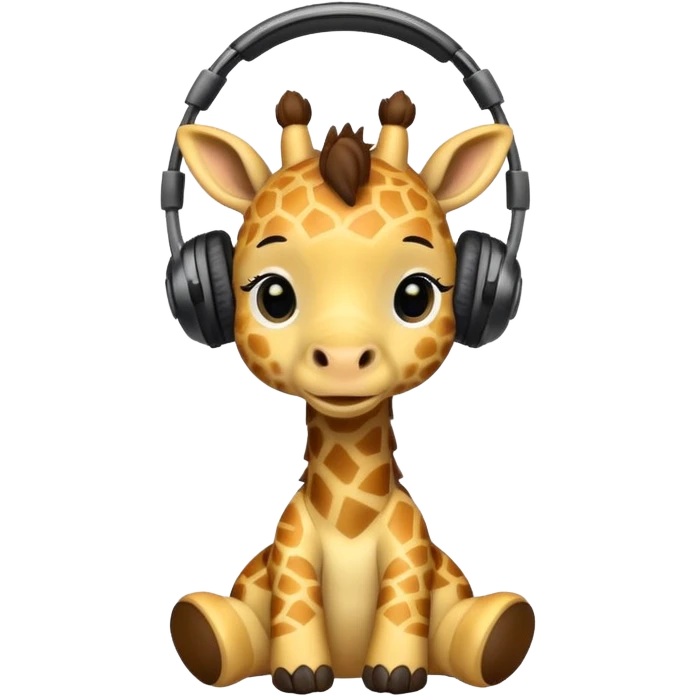 baby giraffe with headphone emoji