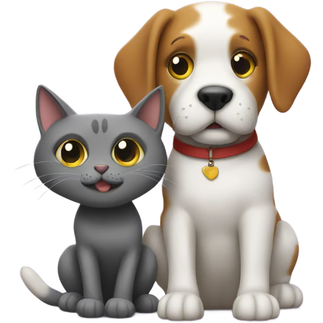 dog and cat with a book  emoji