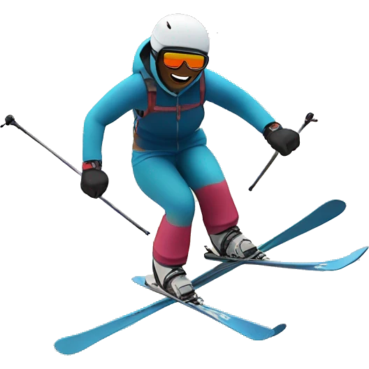 Me skiing off a cliff emoji