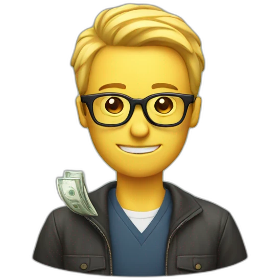 cool default emoji with glasses and money emoji