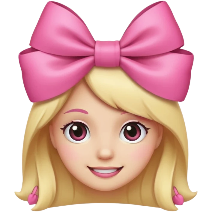 Pink bow side eye emoji