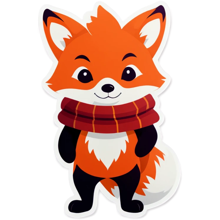 Cute Fox with a scarf  emoji