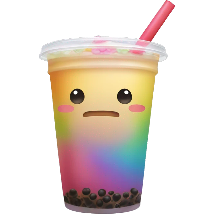 rainbow bubble tea emoji