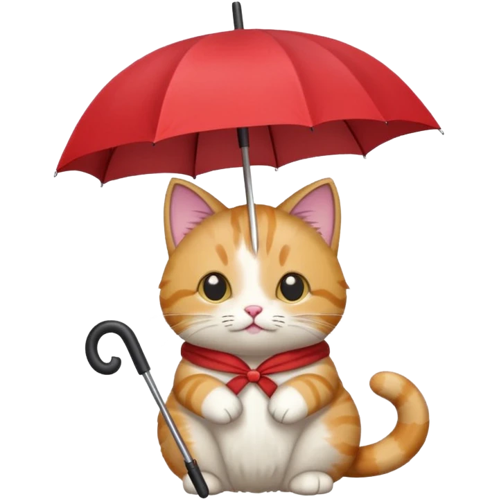 cat holding an umbrella emoji
