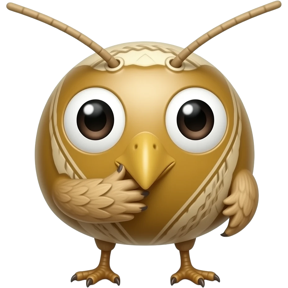 Kokobara bird that looks like a cricketball emoji