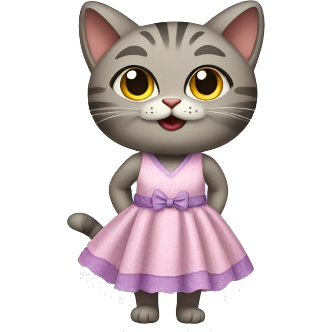 a cat wearing a dress emoji