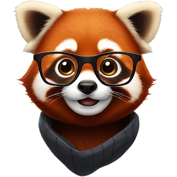 Red panda wearing glasses emoji