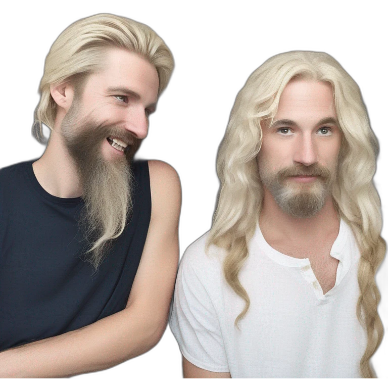 happy boys with long hair emoji