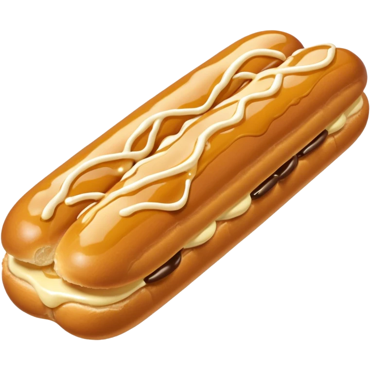  éclair with creaming butterscotch melting  emoji
