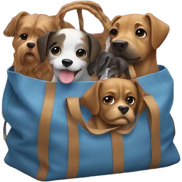 A bag with dogs emoji