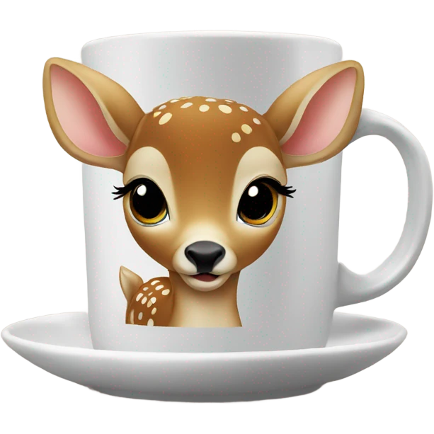 Baby deer drinking coffee emoji