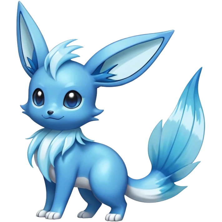 Shiny-Eeveelution-Cute-Fakemon-Water-Pokémon-fusion full body, fin tail emoji