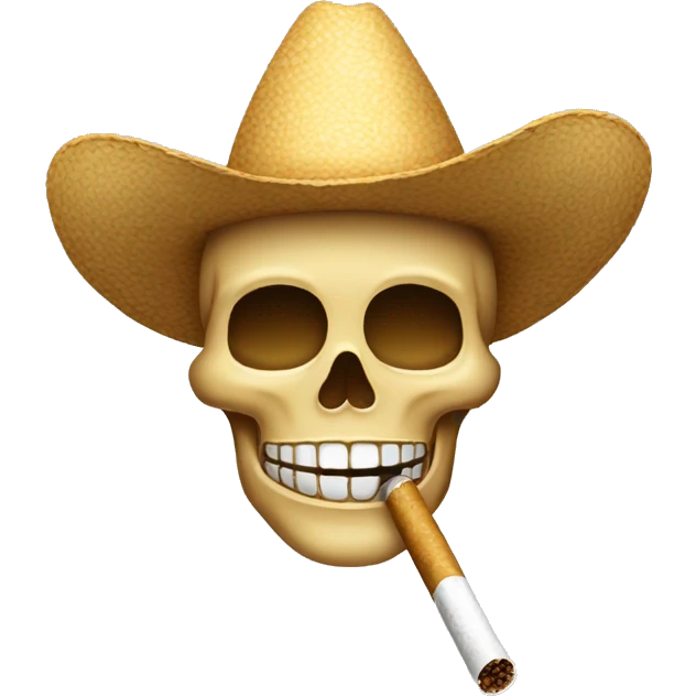 esqueleto con sombrero y un cigarro emoji
