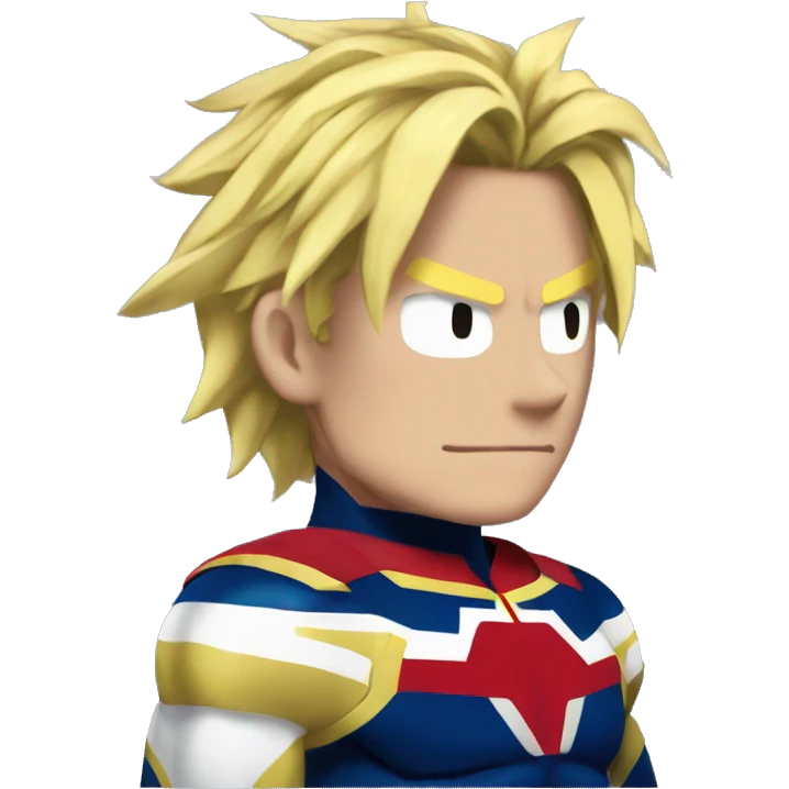 very developed gutes of All Might from the back emoji