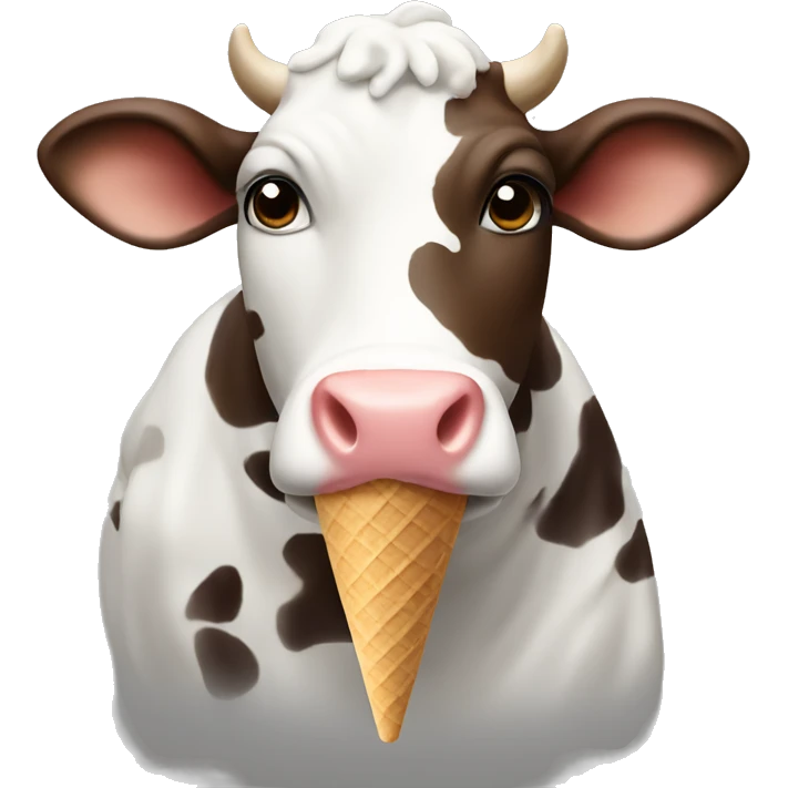 Cow eating ice cream  emoji