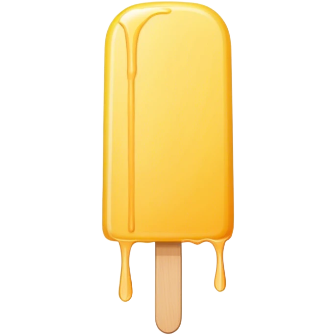 Thin yellow popsicle with rounded top and dripping  emoji