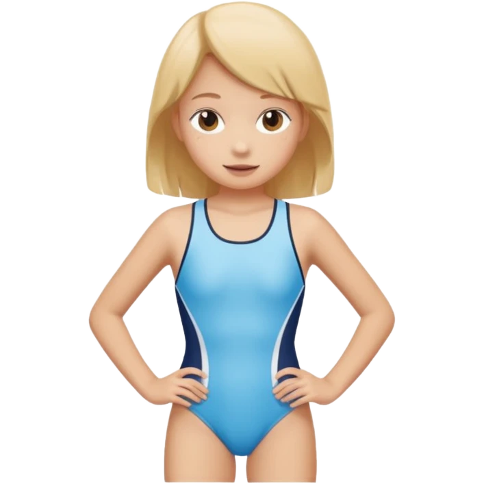 A girl wearing a school swimsuit emoji
