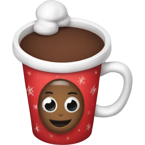 Christmas cup with hot cocoa emoji