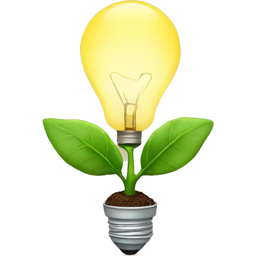 a plant with an idea lightbulb emoji