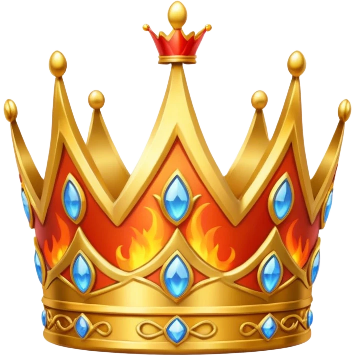 Golden fiery princess crown emoji