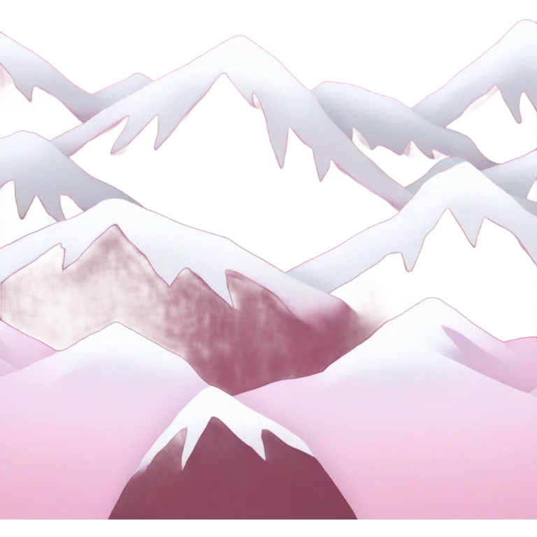 pink mountains with white snow emoji