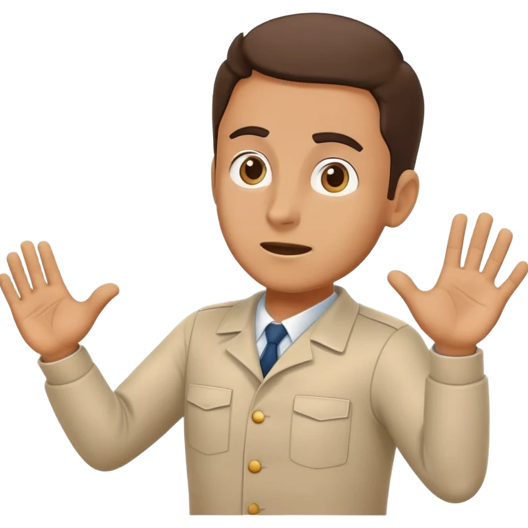 an italian train employee reaching his hand out and running toward us looking very stressed showing that we should wait emoji