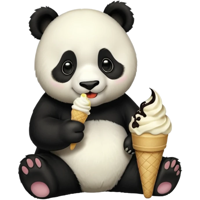Panda eating ice cream emoji
