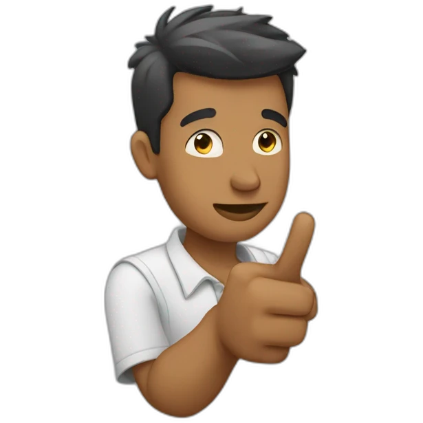 man putting his index finger emoji
