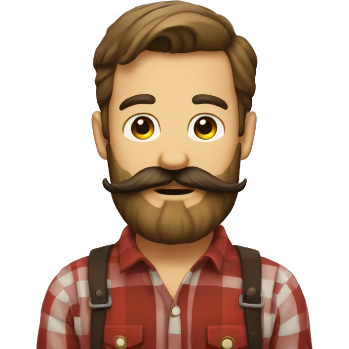 Handlebar mustache lumberjack emoji