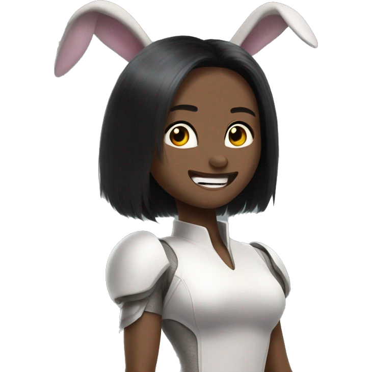 Alita worrior princess as a bunny cheering emoji