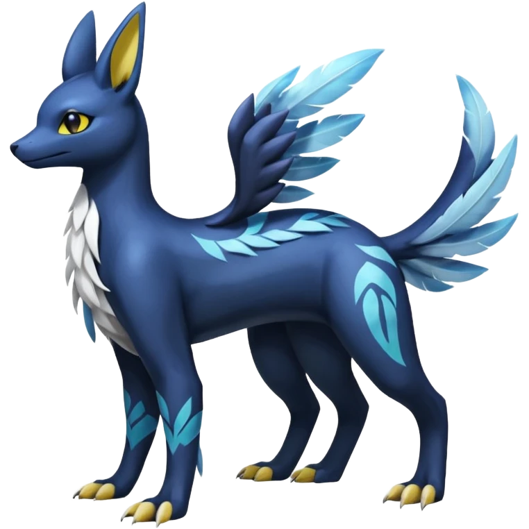 Manectric-Electrike-Lugia-Umbreon-Drakeon-Fakémon-hybrid-creature (full body), 4 legs emoji