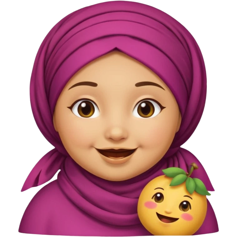 Cute emoji female chubby with a berry she is tan and moroccan  emoji
