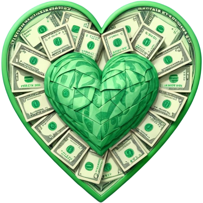 pazzle heart dollars emoji