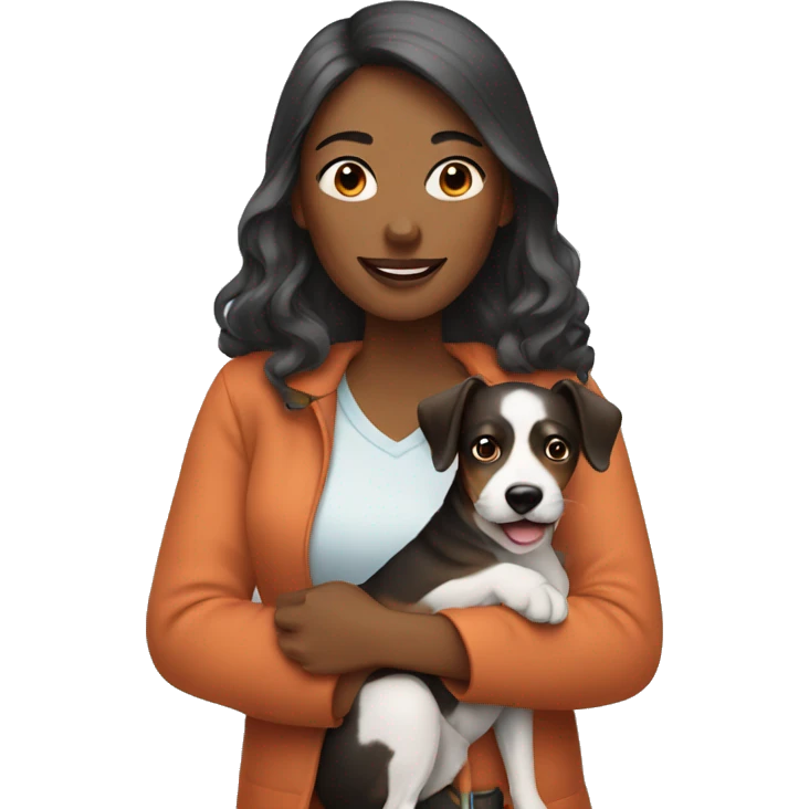 Woman with her dog emoji