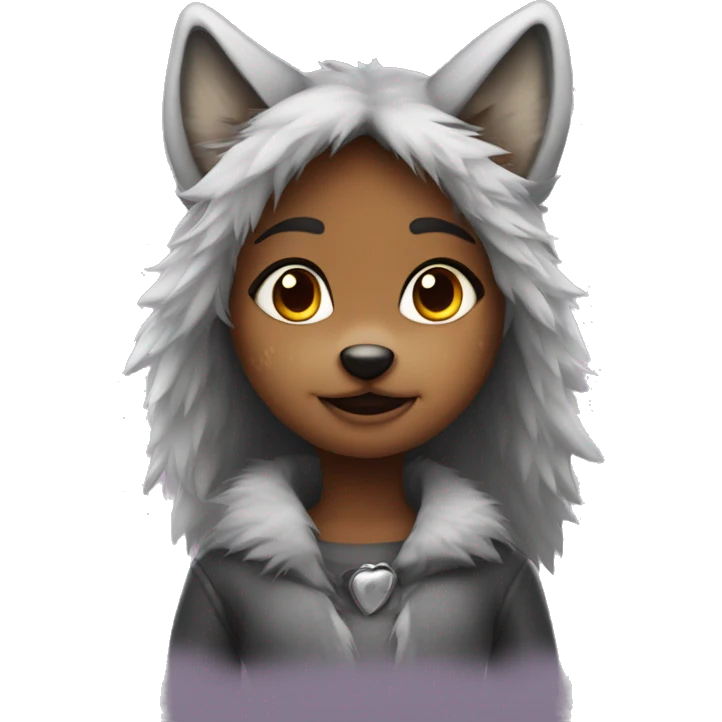 furry girl dressed as a cute wolf
 emoji
