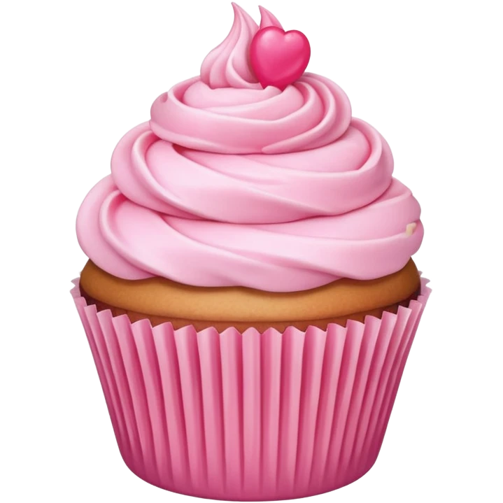 cupcake with pink icing, minimal, clean emoji