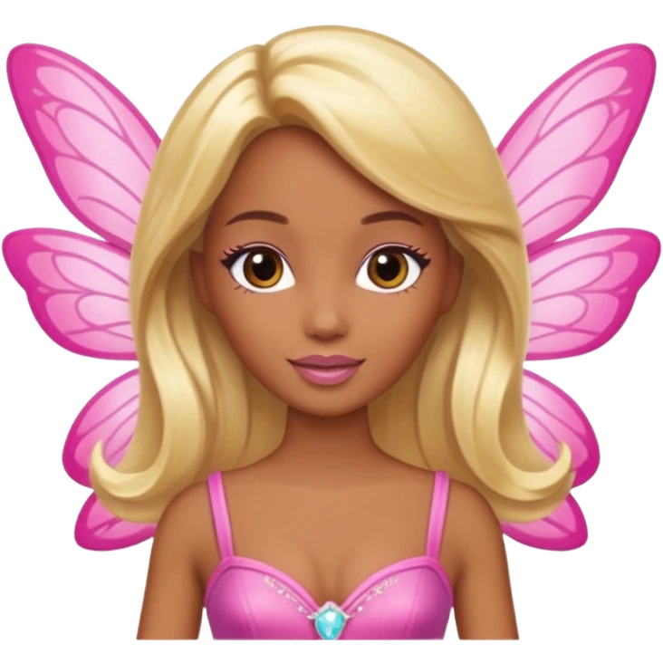 brown skin blonde barbie fairy  emoji