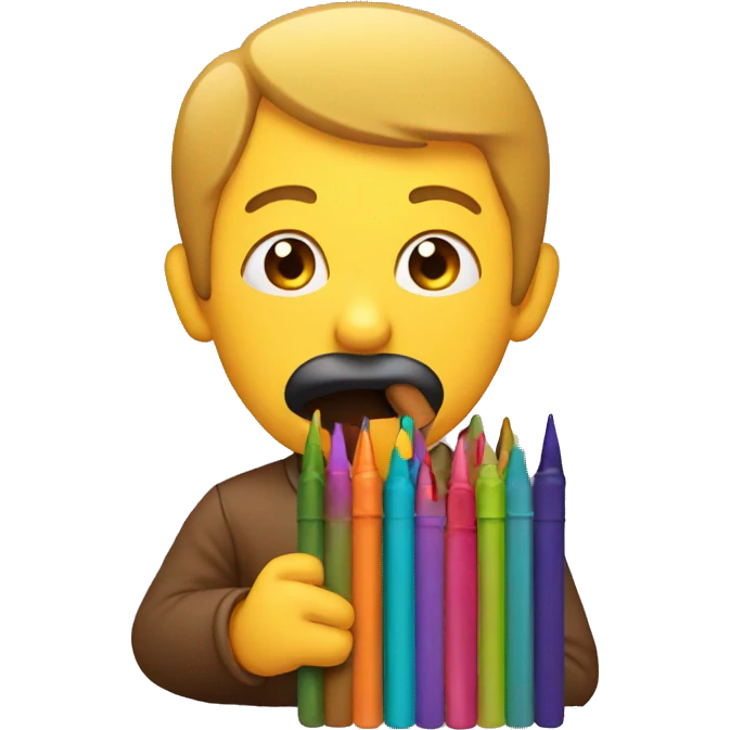 man eating crayons emoji