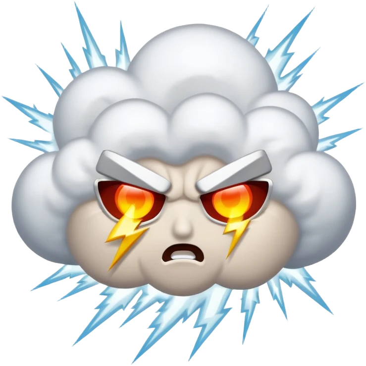 White Thunder - Very Angry - Completely White/Shades of White - Big - White Lightning - Not an animal emoji