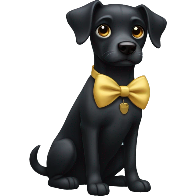 Black dog with a bow emoji