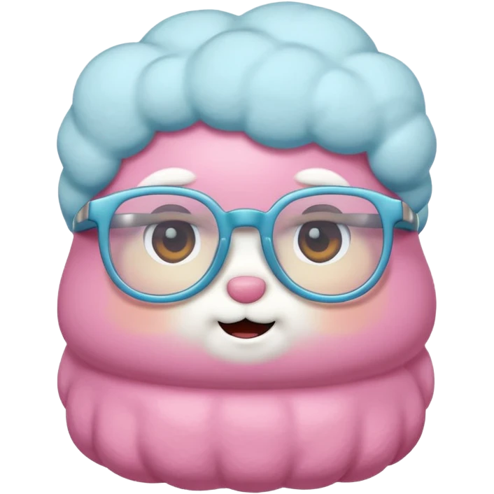 colorful marshmallow with glassess emoji