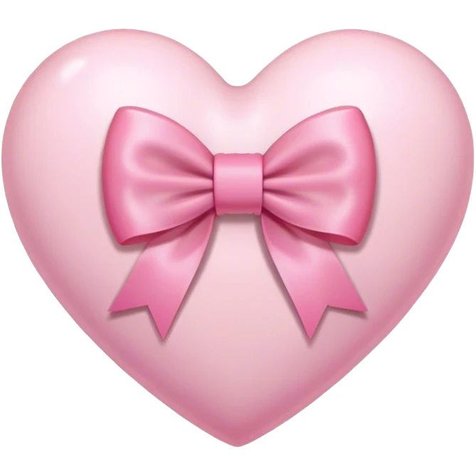 Light pink heart with a pink bow on it emoji