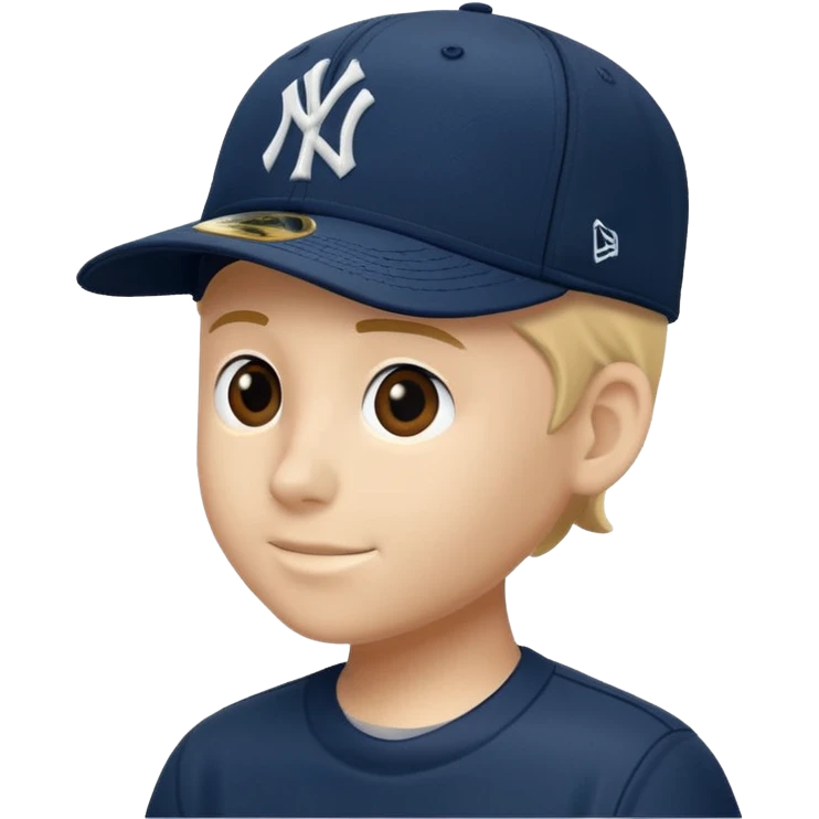 Brimless new york Yankee cap no face just cap emoji