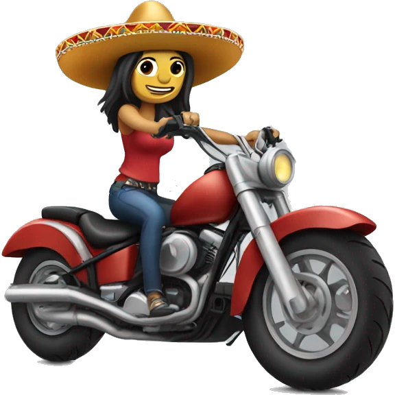 Sombrero girl on a motorcycle emoji