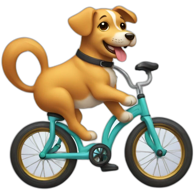 a cute dog on a unicycle emoji