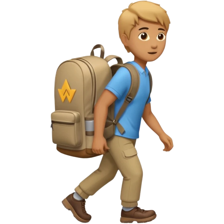 person walking with a Wolt-branded backpack emoji